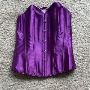Purple Satin Corset Top